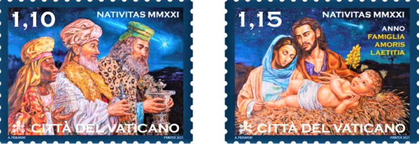 梵蒂岡聖誕郵票 三博士換臉變窮人