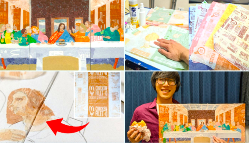 日男用麥當勞包裝紙復刻《最後的晚餐》：好味道！