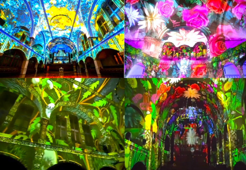 柏林教堂「創世紀」燈光秀:環迴視聽展現動植物生命力