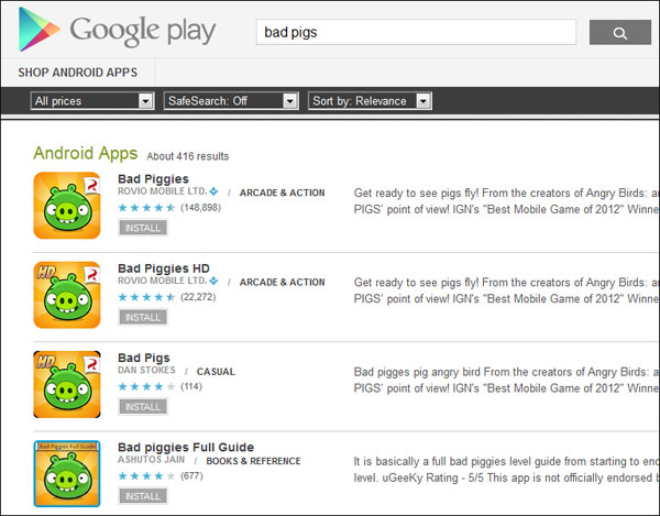 Google Play 又再出現「翻版」App